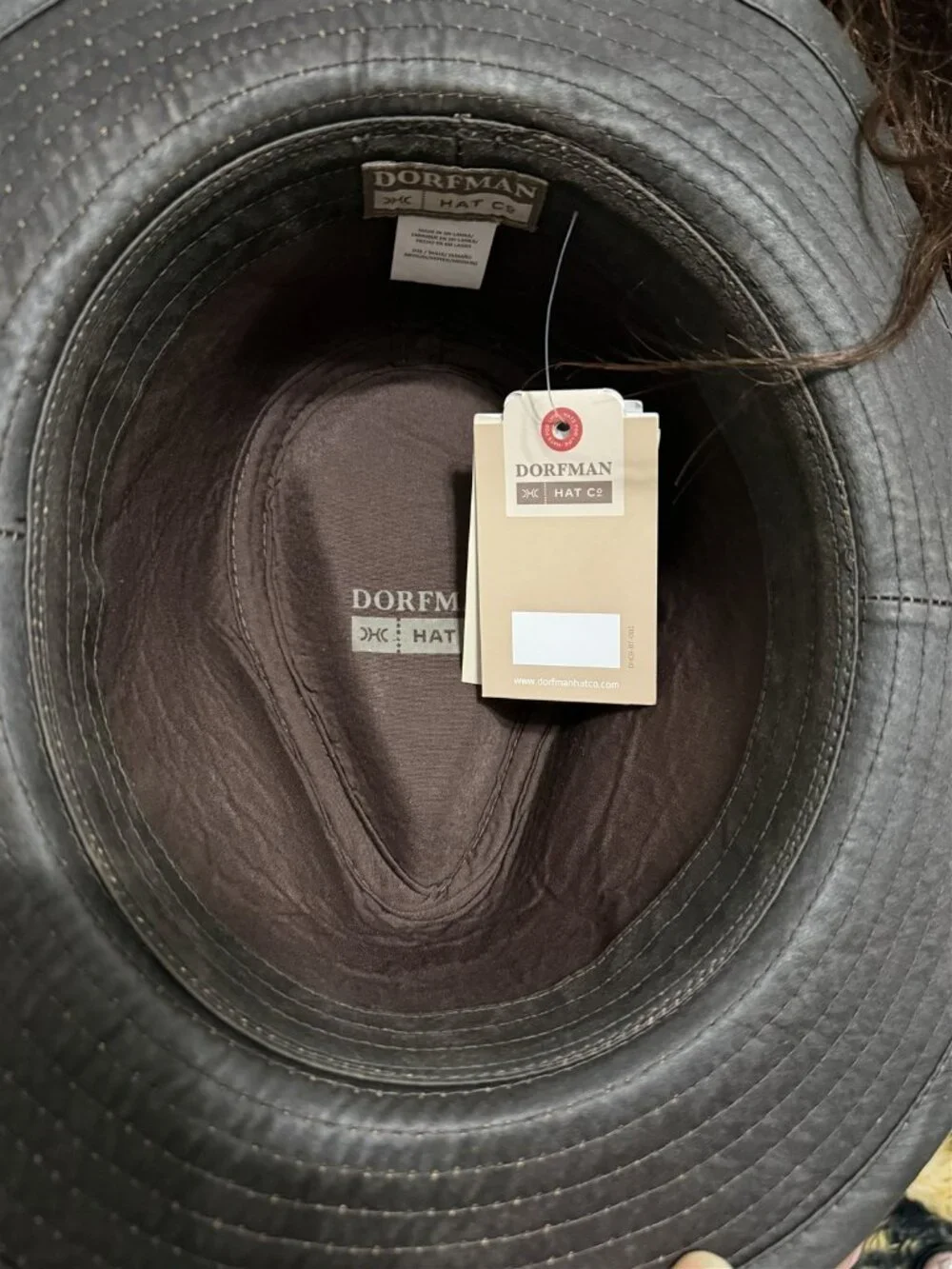 Dorfman Hat Co Mens Fedora Hat Weathered Cloth Brown Medium New